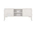 TV Cabinet White 115x30x46 cm Solid Mango Wood