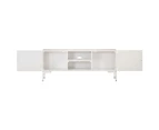 TV Cabinet White 115x30x46 cm Solid Mango Wood