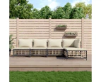 5 Piece Garden Lounge Set with Cushions Anthracite Poly Rattan