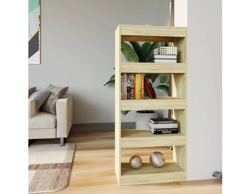 Book Cabinet/Room Divider Sonoma Oak 60x30x135 cm Engineered Wood