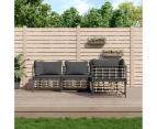 4 Piece Garden Lounge Set with Cushions Anthracite Poly Rattan