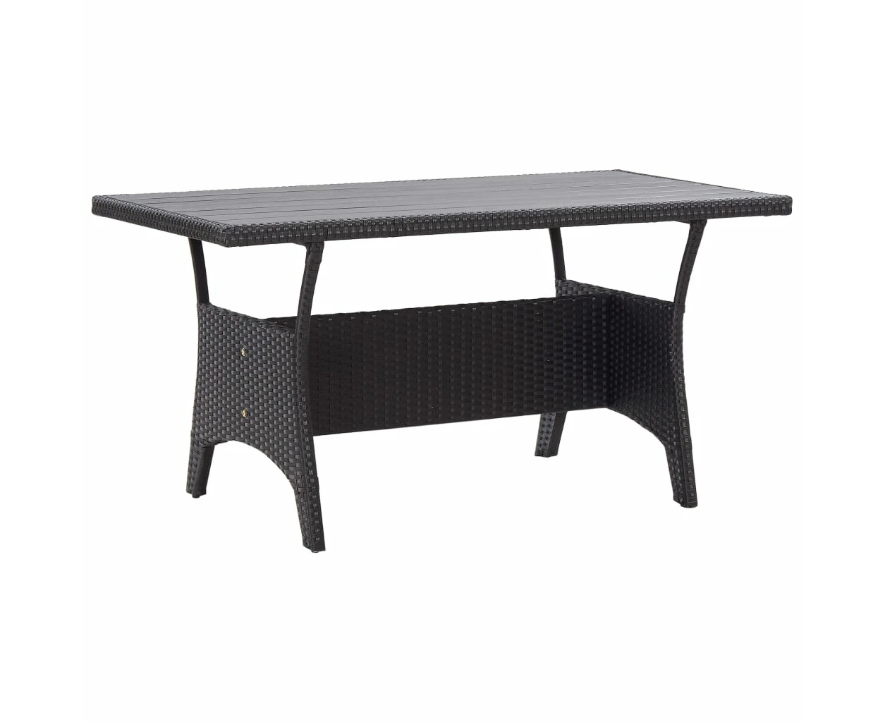 Garden Table Black 120x70x66 cm Poly Rattan