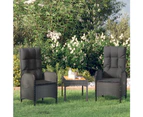 3 Piece Garden Lounge Set with Cushions Black Poly Rattan