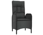 3 Piece Garden Lounge Set with Cushions Black Poly Rattan