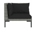 13 Piece Garden Lounge Set with Cushions Poly Rattan Dark Grey