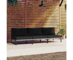 Garden Sofas 3pcs with Cushions Half Round Poly Rattan