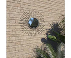 vidaXL Garden Wall Mirror Sunburst 60 cm Black