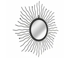 vidaXL Garden Wall Mirror Sunburst 60 cm Black