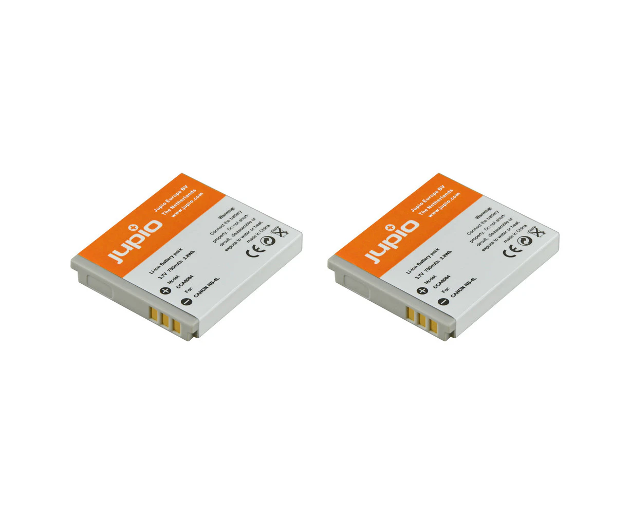 2x Jupio Li-Ion 3.7V 750mAh Rechargeable Battery For Canon NB-4L Digi Camera