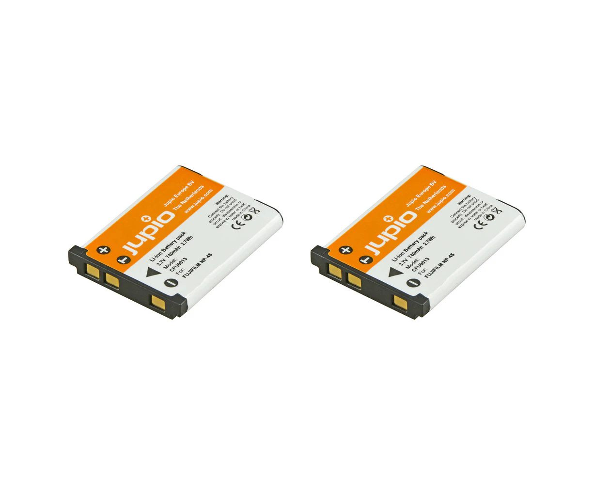 2x Jupio Li-Ion 3.7V 740mAh Rechargeable Battery Pack For Fuji NP-45 Camera