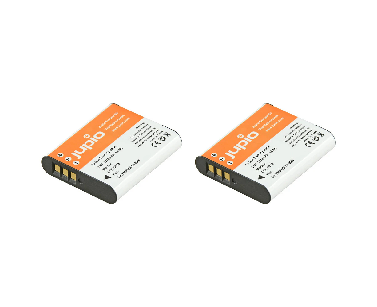 2x Jupio Li-Ion 3.6V 1270mAh Rechargeable Battery For Olympus Li-90B/Li-92B Cam