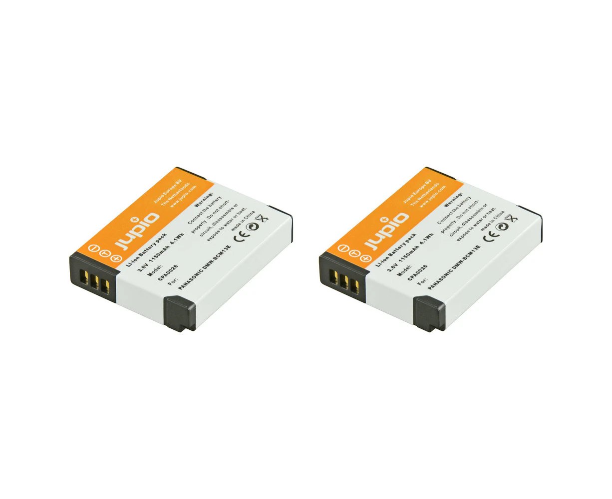 2x Jupio Li-Ion 3.6V 1150mAh Rechargeable Battery For Panasonic DMW-BCM13E Cam