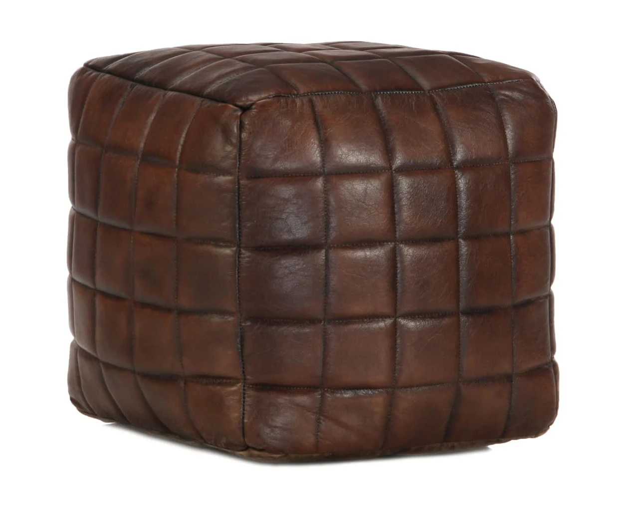 Pouffe Dark Brown 40x40x40 cm Genuine Goat Leather