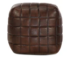 Pouffe Dark Brown 40x40x40 cm Genuine Goat Leather