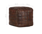 Pouffe Dark Brown 40x40x40 cm Genuine Goat Leather