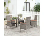 Garden Chairs with Cushions 4 pcs Poly Rattan Grey