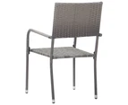 Garden Dining Chairs 4 pcs Stackable Grey Poly Rattan