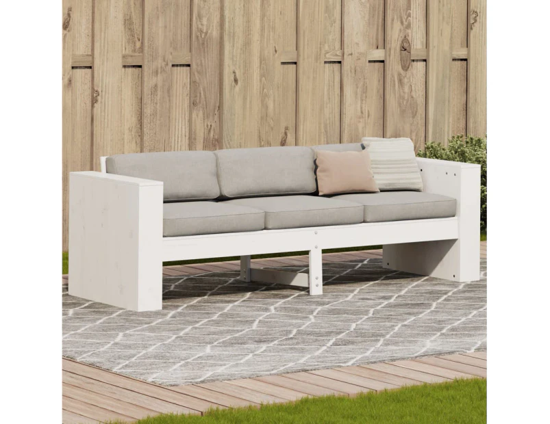 vidaXL Garden Sofa 3-Seater White 189x60x62 cm Solid Wood Pine