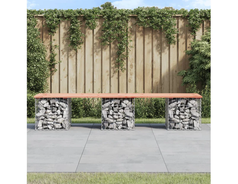 Garden Bench Gabion Design 203x44x42 cm Solid Wood Douglas