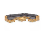 11 Piece Garden Lounge Set with Cushions Solid Teak Wood