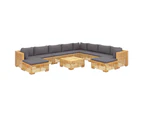 11 Piece Garden Lounge Set with Cushions Solid Teak Wood