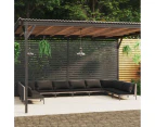 9 Piece Garden Lounge Set With Cushions Poly Rattan Dark Grey - 2x corner + 8x middle, 1