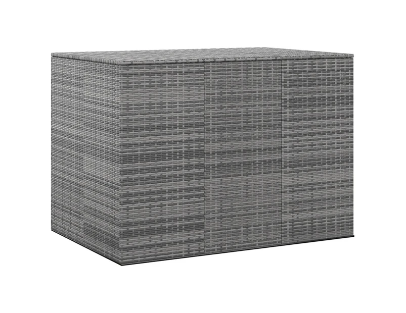 Garden Cushion Box PE Rattan 145x100x103 cm Grey