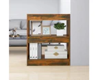 Book Cabinet/Room Divider Smoked Oak 60x30x72 cm