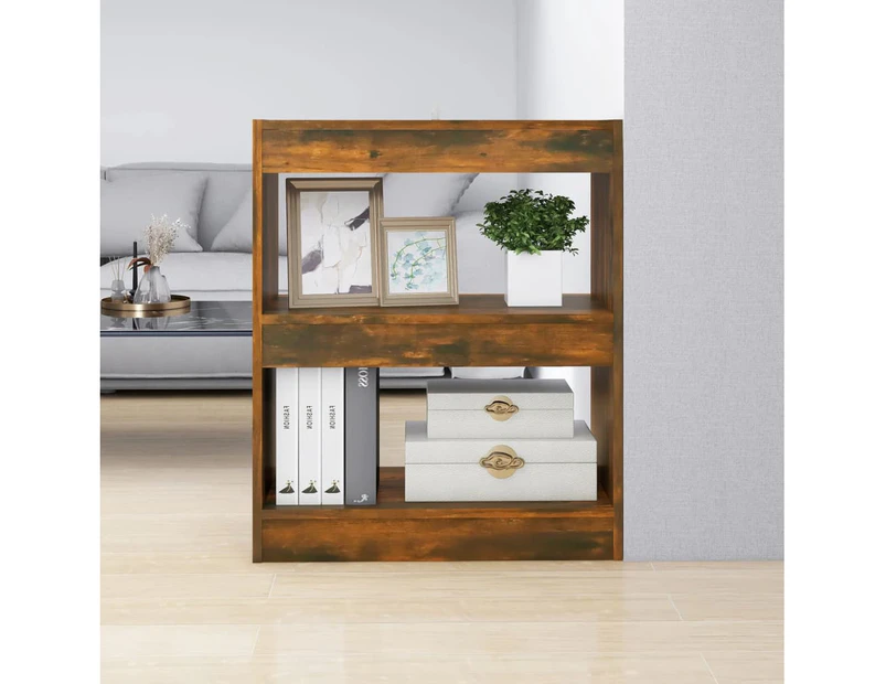 Book Cabinet/Room Divider Smoked Oak 60x30x72 cm