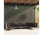 6 Piece Garden Lounge Set with Cushions Poly Rattan Dark Grey