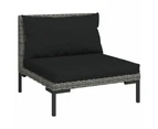 6 Piece Garden Lounge Set with Cushions Poly Rattan Dark Grey