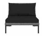 6 Piece Garden Lounge Set with Cushions Poly Rattan Dark Grey