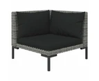 6 Piece Garden Lounge Set with Cushions Poly Rattan Dark Grey