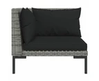 6 Piece Garden Lounge Set with Cushions Poly Rattan Dark Grey