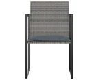 9 Piece Outdoor Dining Set with Cushions Poly Rattan Grey