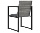 9 Piece Outdoor Dining Set with Cushions Poly Rattan Grey