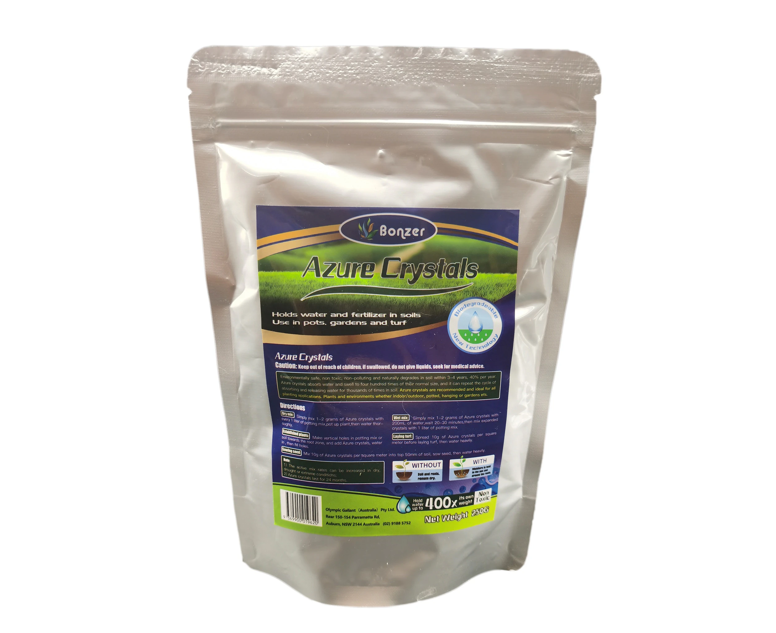 Bonzer Azure Water/Fertilizer/Agrichemical Storage Crystals(Biodegradable) 250g