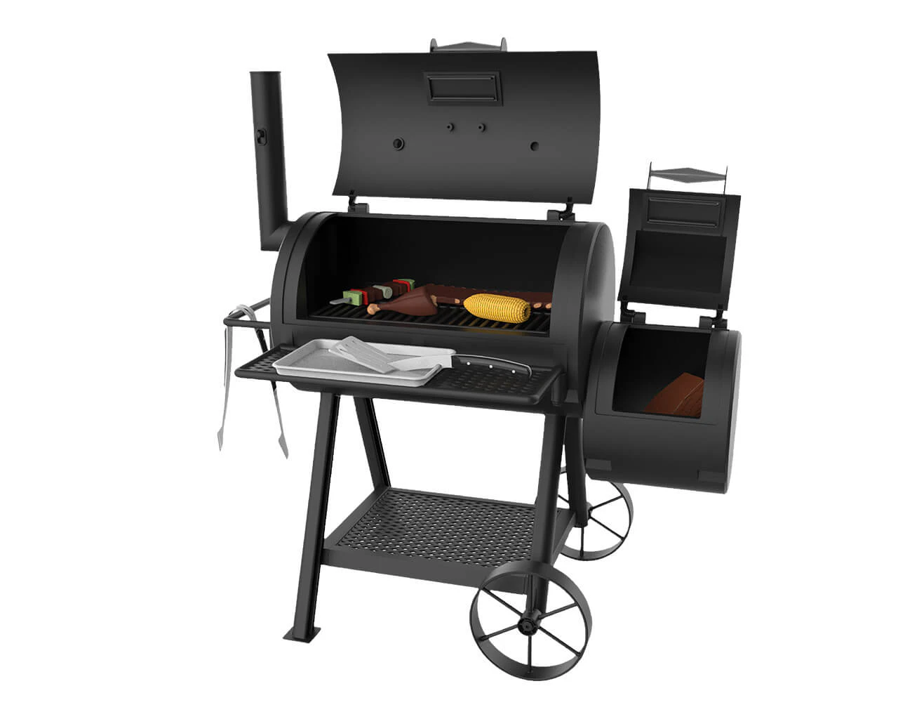 Oklahoma Joe's Kids Play Toy BBQ Smoker Set with Real Smoke Effect Play Toy BBQ