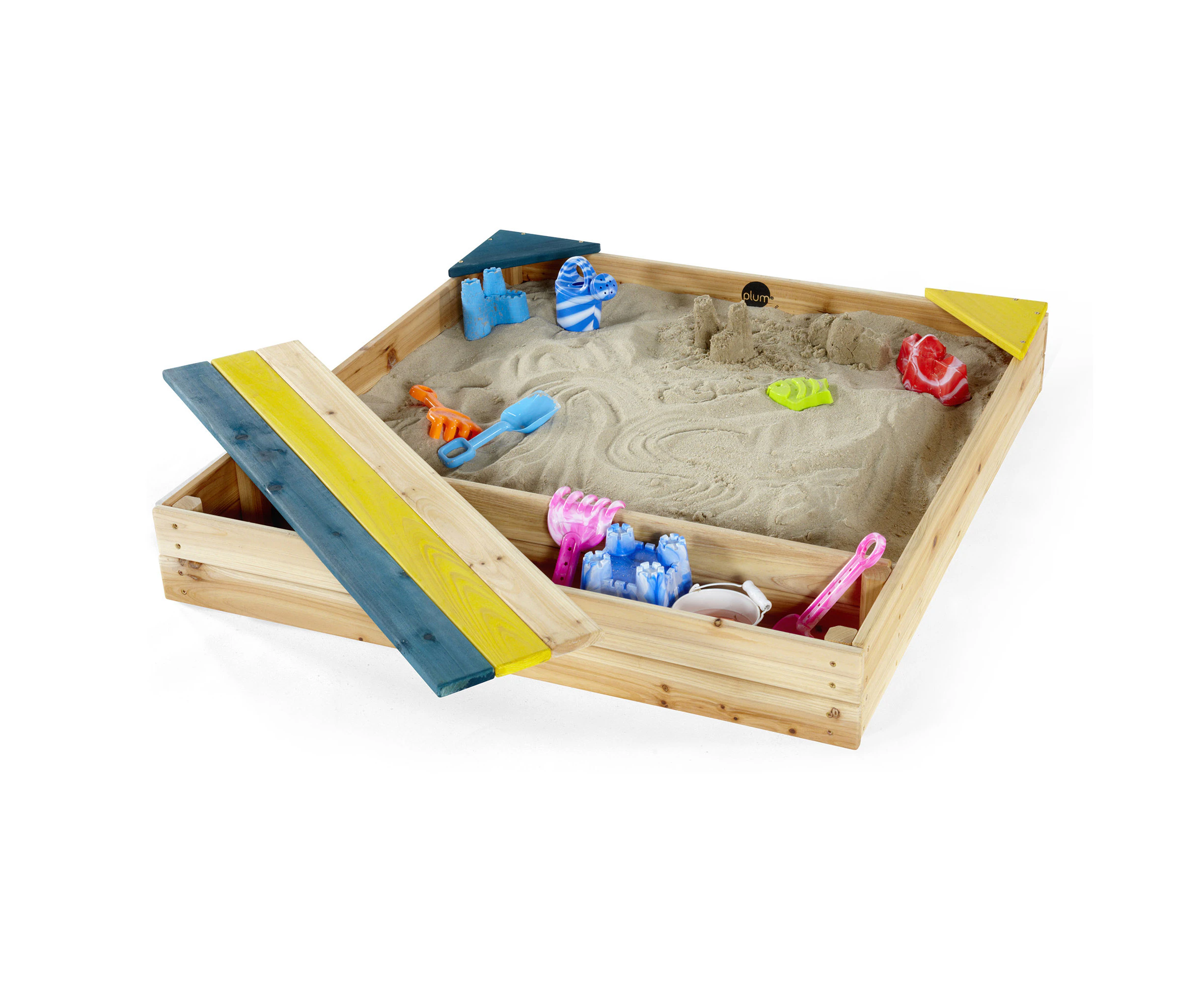 Plum Store-It Wooden Sandpit | Outdoor Sandpit with Storage for Kids