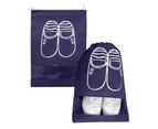 10PCS Small Shoes Bag Portable Non-woven Travel Storage Pouch Drawstring Bags-Navy