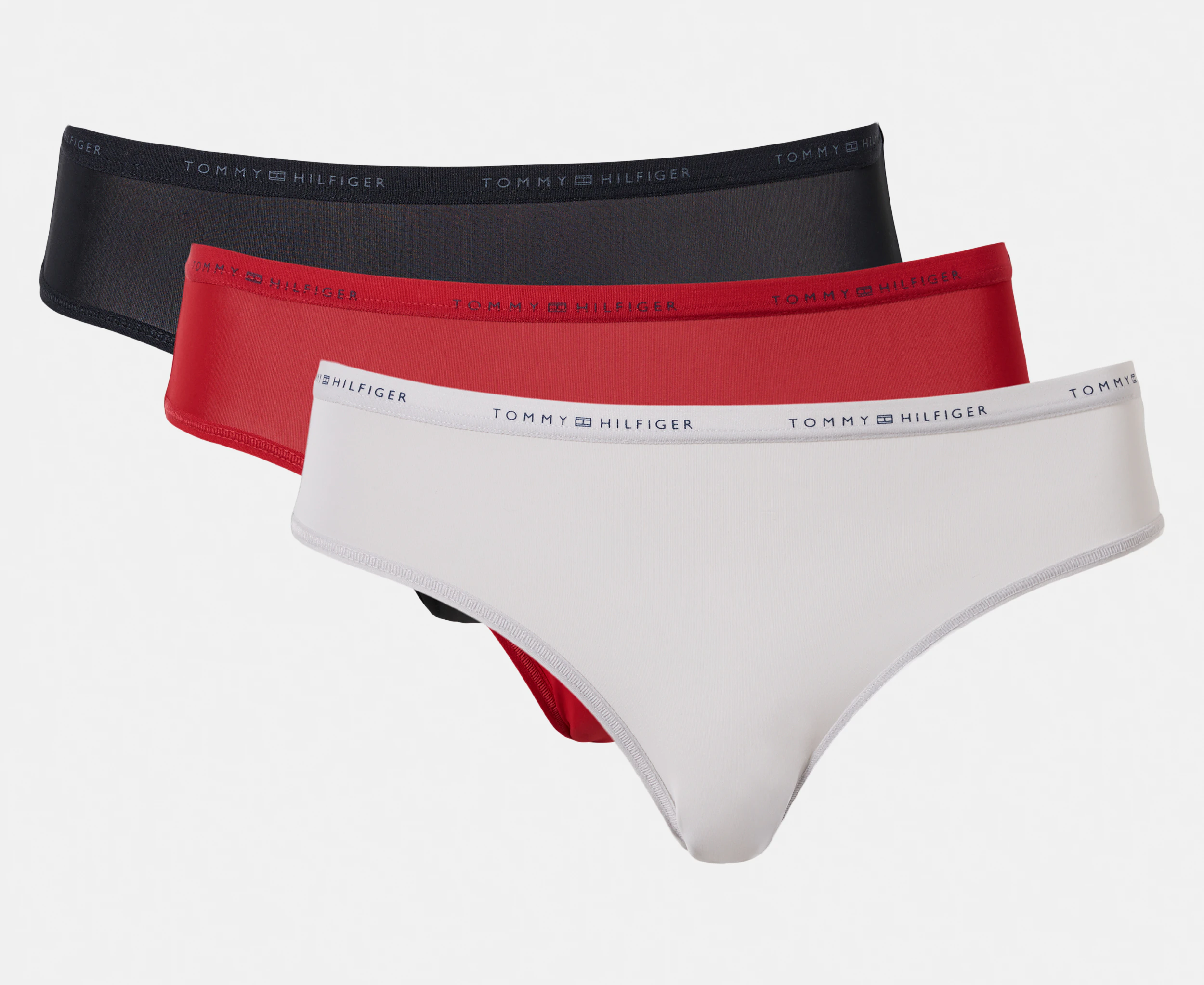 Tommy Hilfiger Women's Microfibre Bikini Briefs 3-Pack - Red/Grey/Black