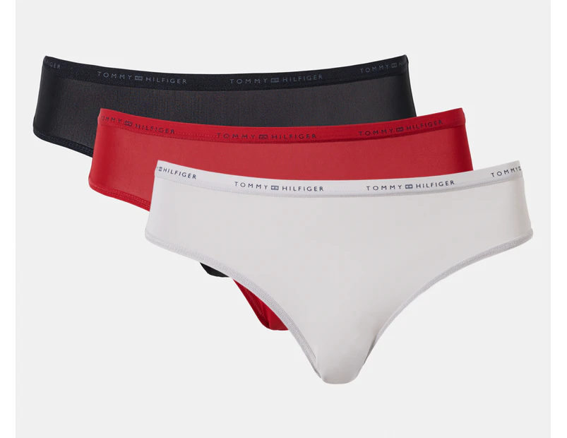 Tommy Hilfiger Women's Microfibre Bikini Briefs 3-Pack - Red/Grey/Black