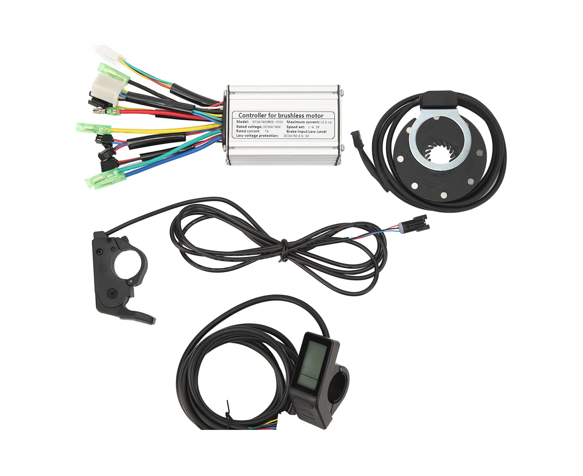 Electric Bike Conversion Kit Professional Kt 15A Controller Lcd4 Panel Tt009 Thumb Throttle Set For 36V 48V 250W Motor