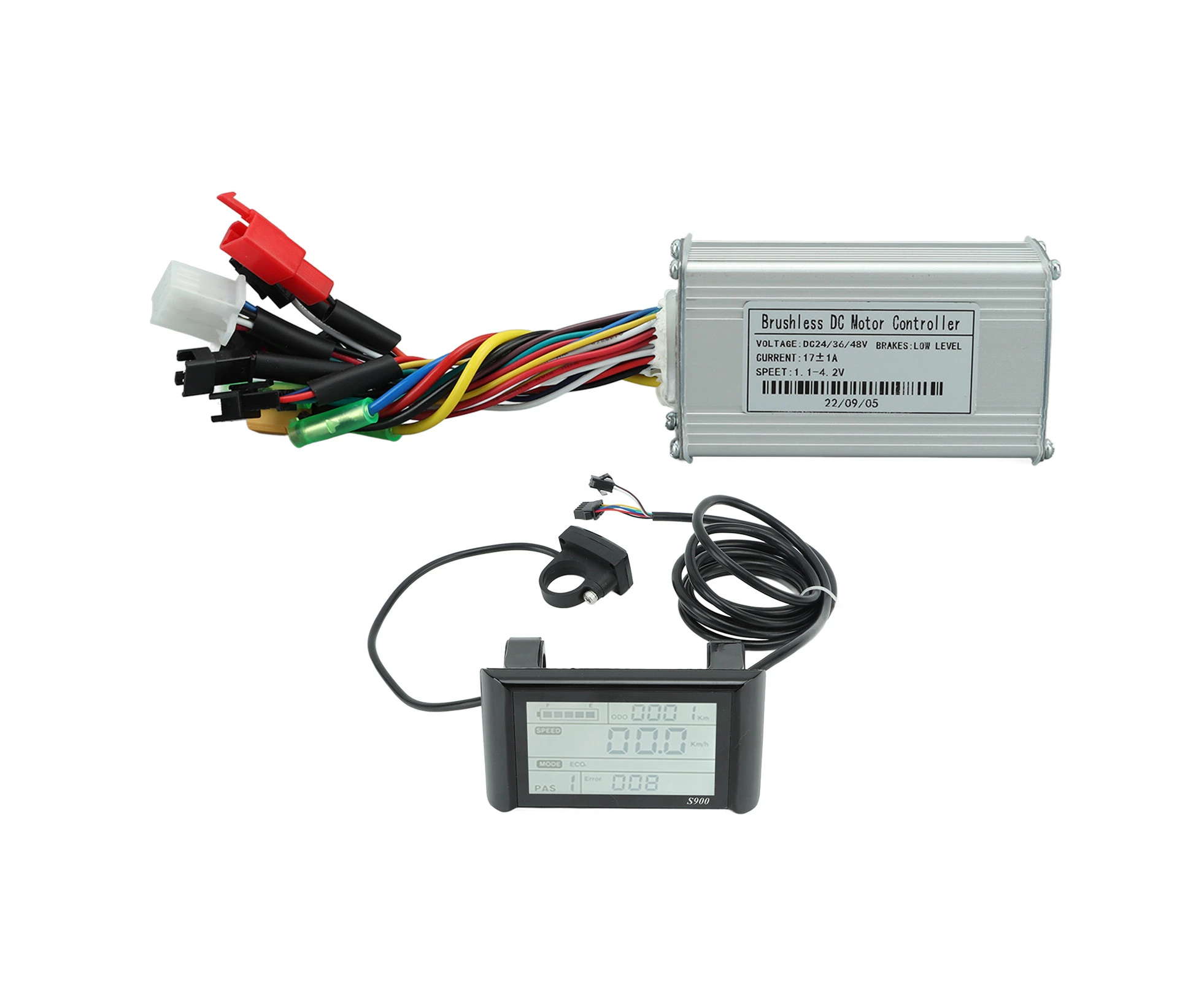 Electric Bicycle Brushless Controller Kit 3 Mode Sine Wave Scotter Motor Conversion Lcd 17A 24V 36V 48V 250W‑350W