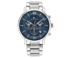 Tommy Hilfiger Men's 44mm Evan Stainless Steel Watch - Silver/Blue