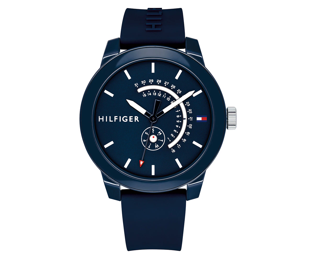 Tommy Hilfiger Men's 44mm Denim Silicone Watch - Tommy Navy