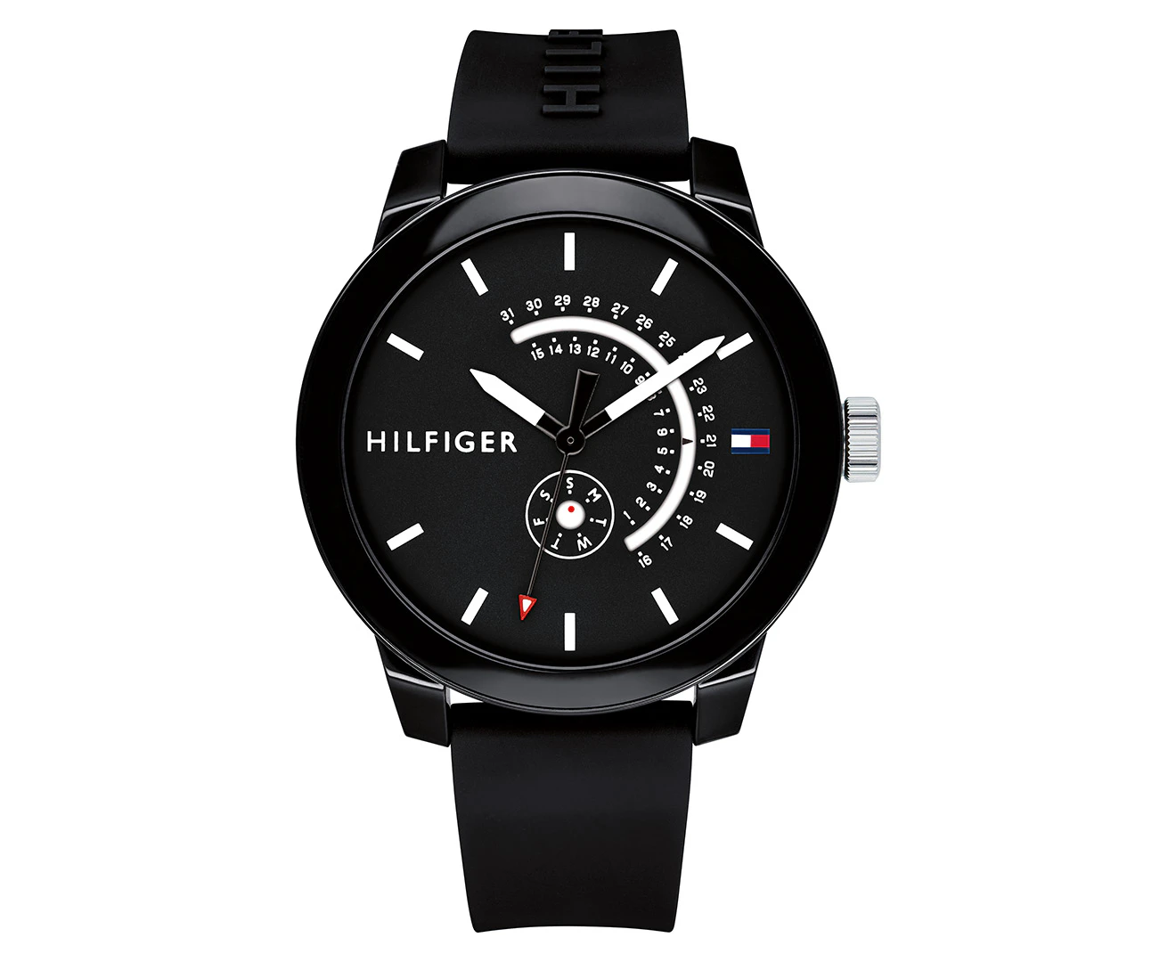 Tommy Hilfiger Men's 44mm Denim Silicone Watch - Black