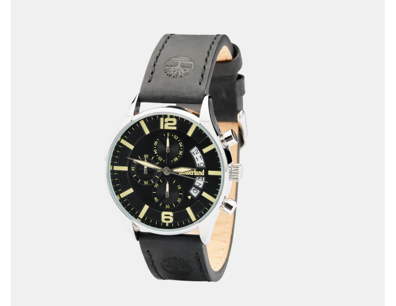 Timberland Men's 43mm Dress Sport Leather Watch - Black/Silver