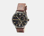 Timberland Men's 44mm Classic Leather Watch - Black/Dark Brown