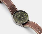 Timberland Men's 44mm Dress Sport Leather Watch - Black/Dark Brown